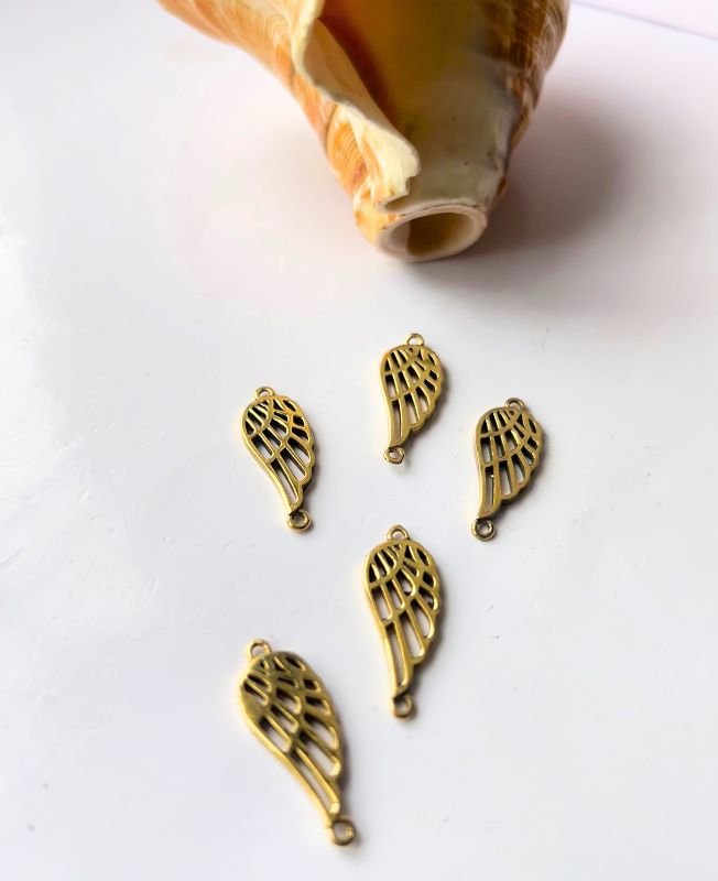 Delicate Angel Wing Connector Brass Special Charms