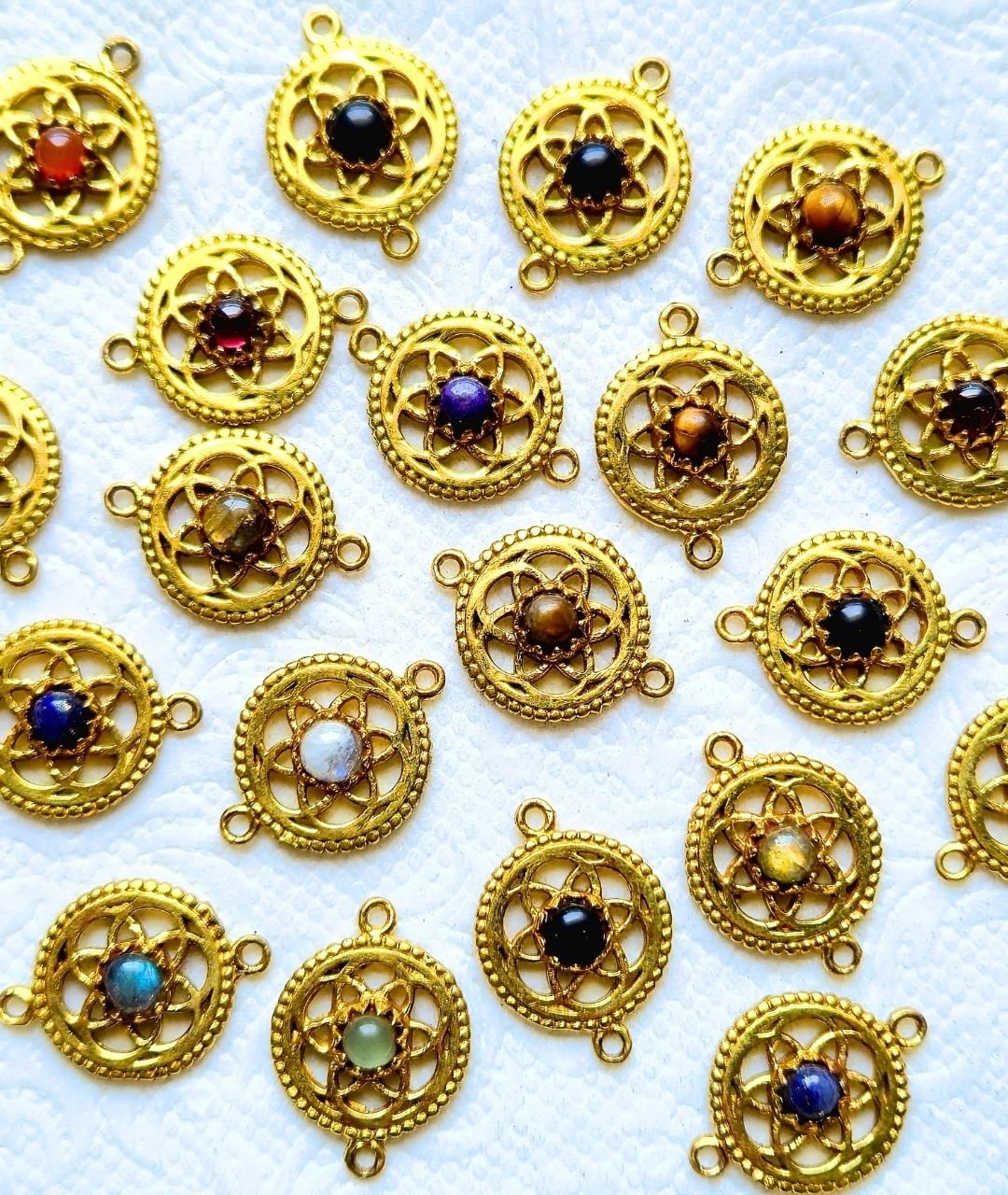 Mix Stones Circle of Life Mandala Charms