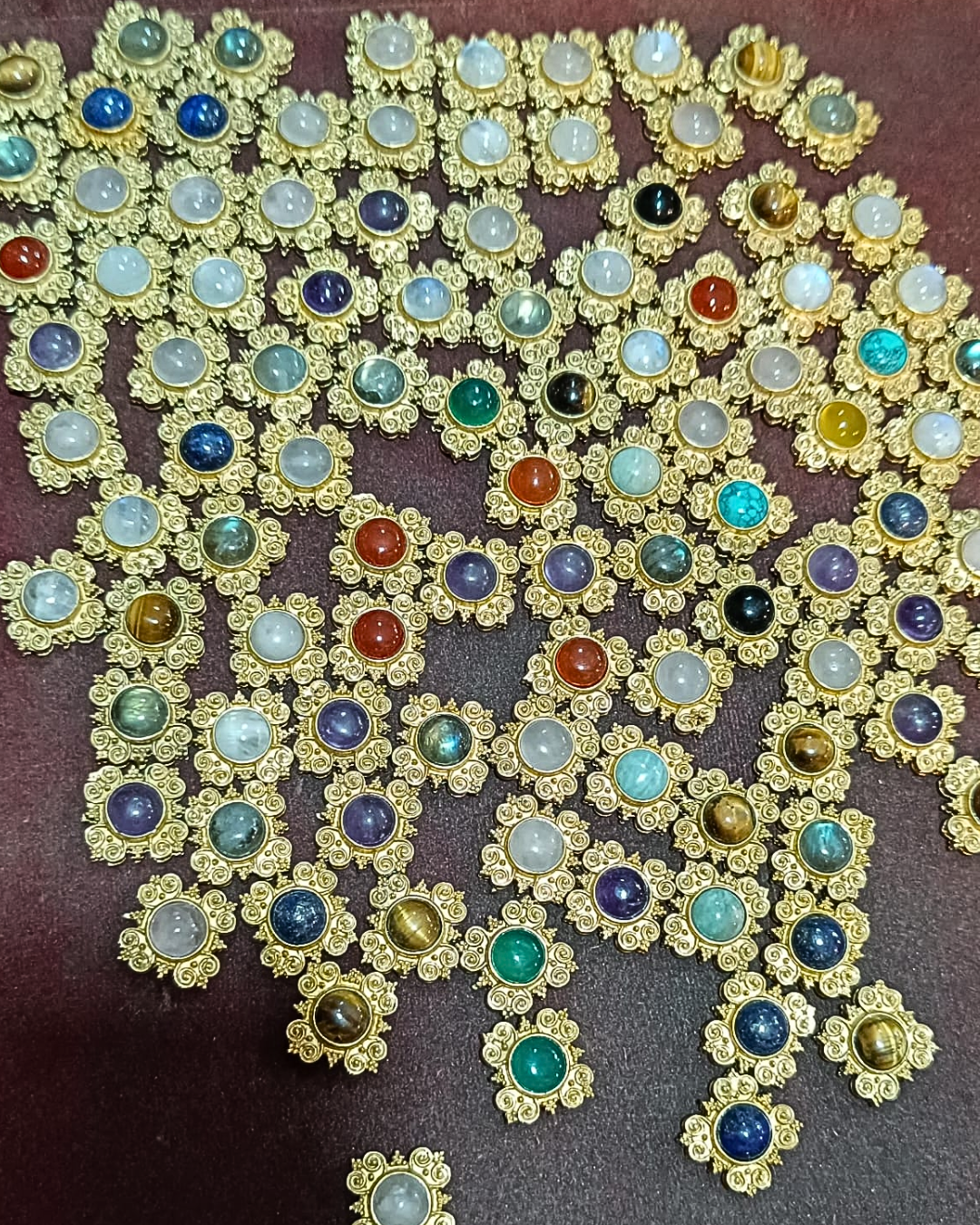 10 Mandala Brass Charms Connectors