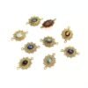 Mandala Gemstone Brass Charms Connectors