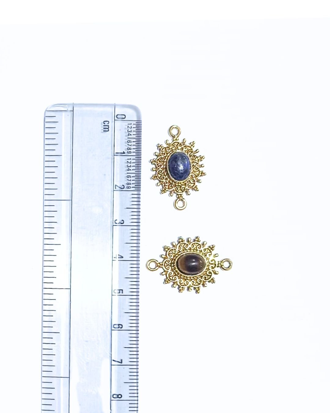Mandala Gemstone Brass Charms Connectors - Image 2