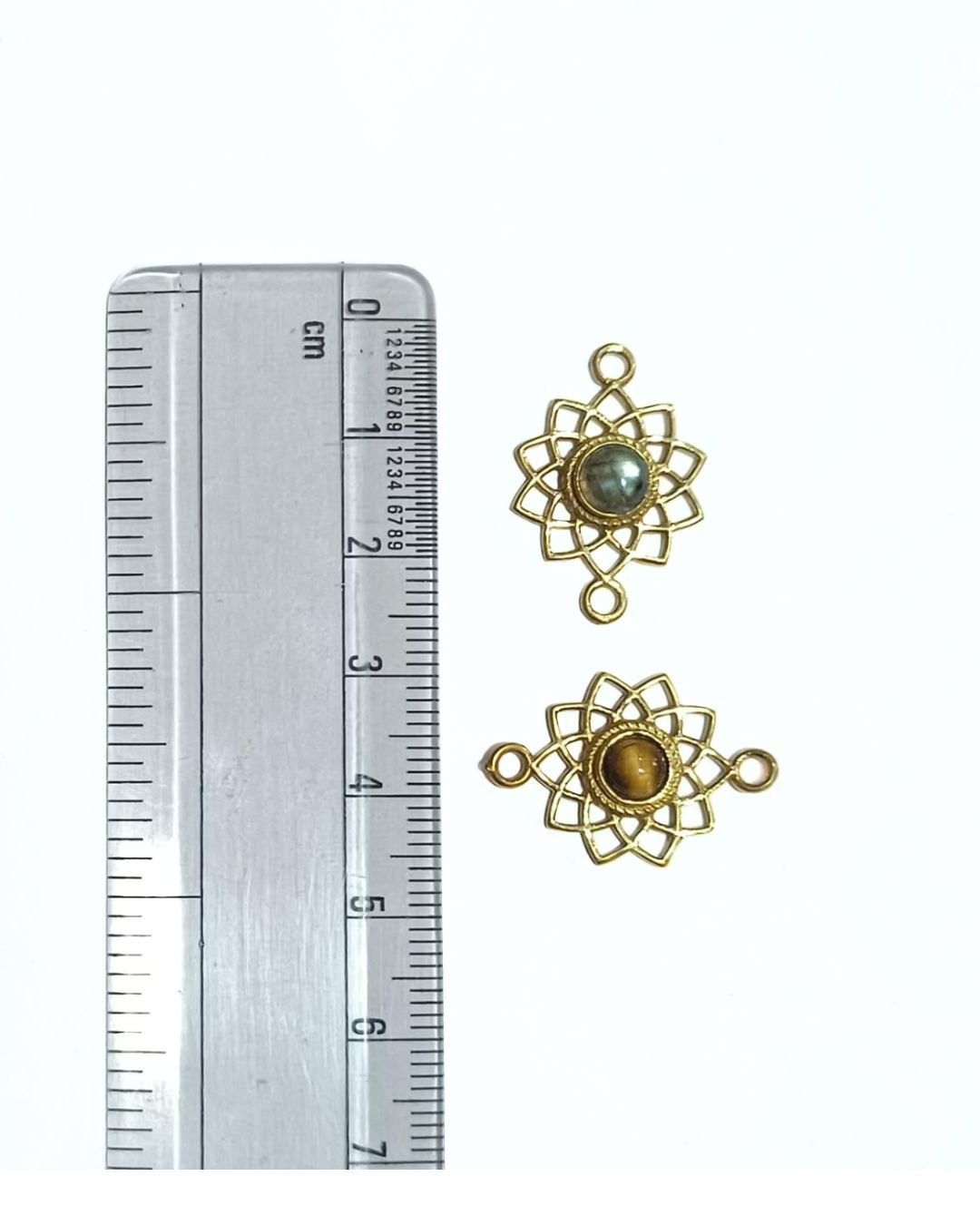 Floral Stone Brass Gemstone Connectors - Image 6