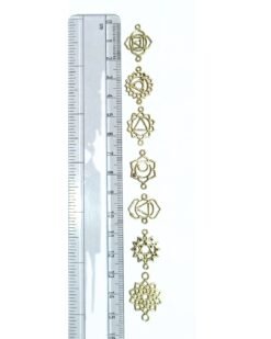 7 Chakras set Brass Charms - limited stock