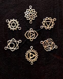 Alternative view of 7 Chakras set Brass Charms - limited stock