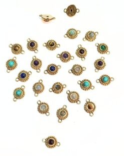 10 Round Stones Charms Connectors Limited Stock