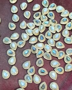 10 Drop Grooved Stones Moonstone Labradorite