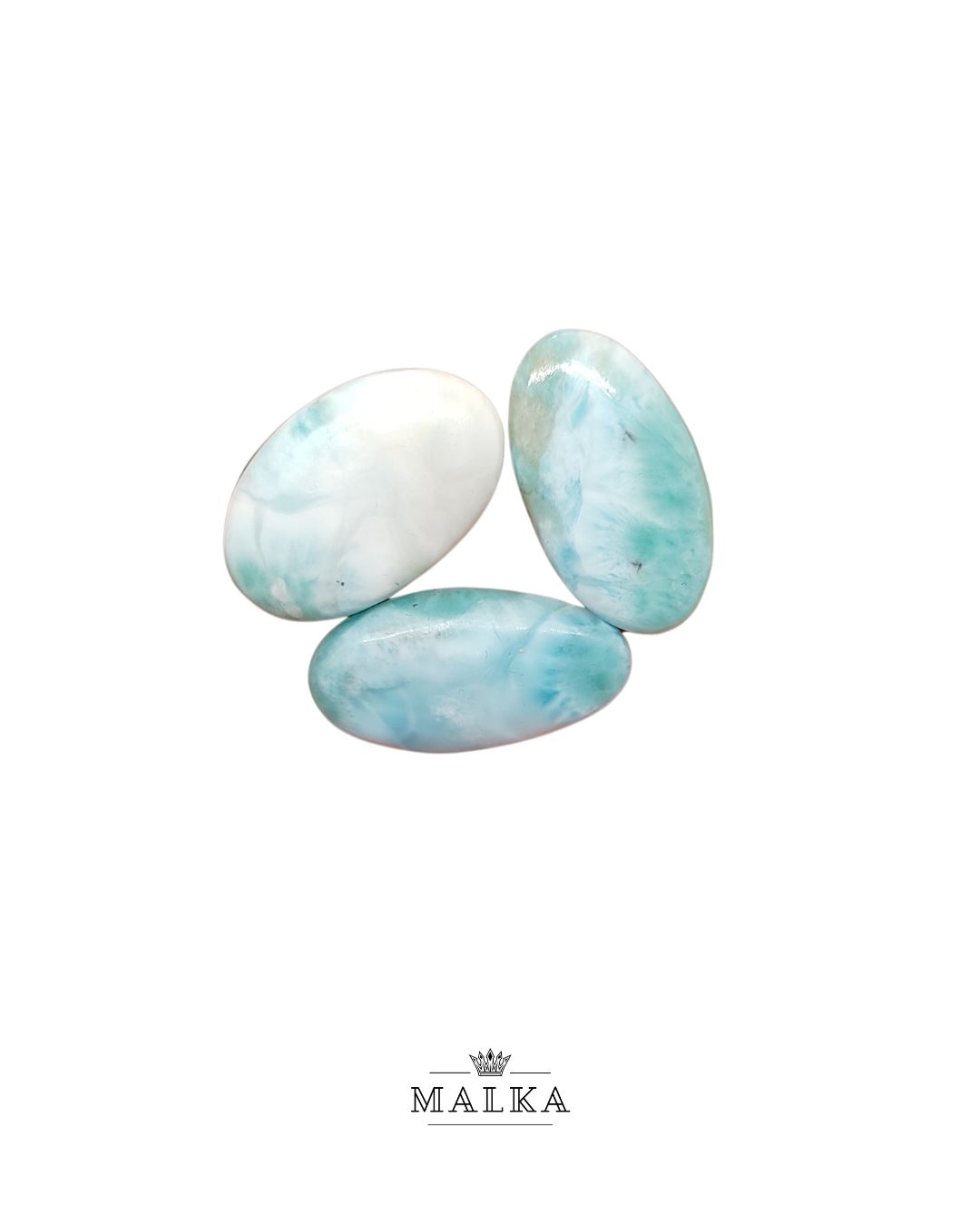 Larimar Cabochon – Set of 3, Mixed Sizes (23-25mm)