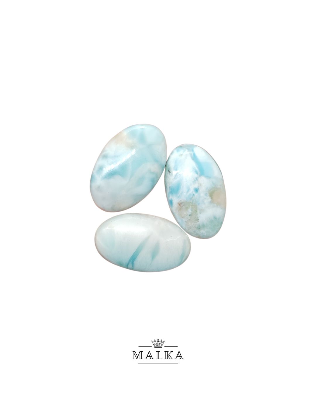 Larimar Cabochon – Set of 3, Mixed Sizes (23-24mm)