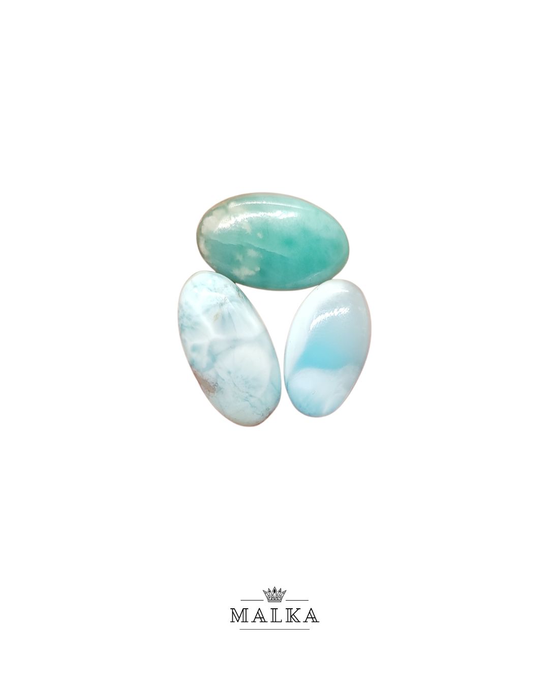 Larimar Cabochon – Set of 3, Mixed Sizes (19-23mm)