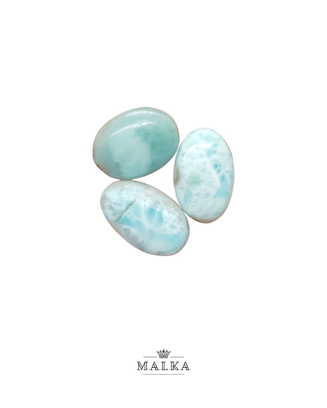 Larimar Cabochon – Set of 3, Mixed Sizes (22-24mm)