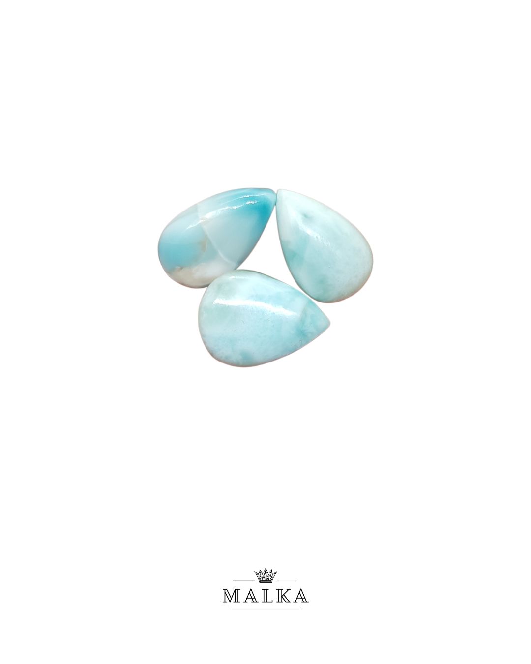 Larimar Cabochon – Set of 3, Mixed Sizes (20-21mm)