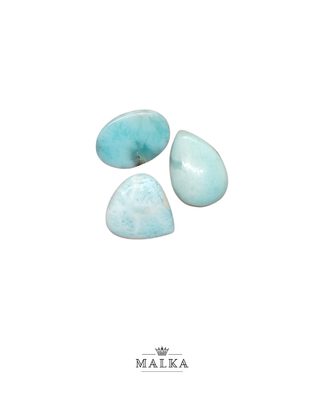 Larimar Cabochon – Set of 3, Mixed Sizes (19-22mm)