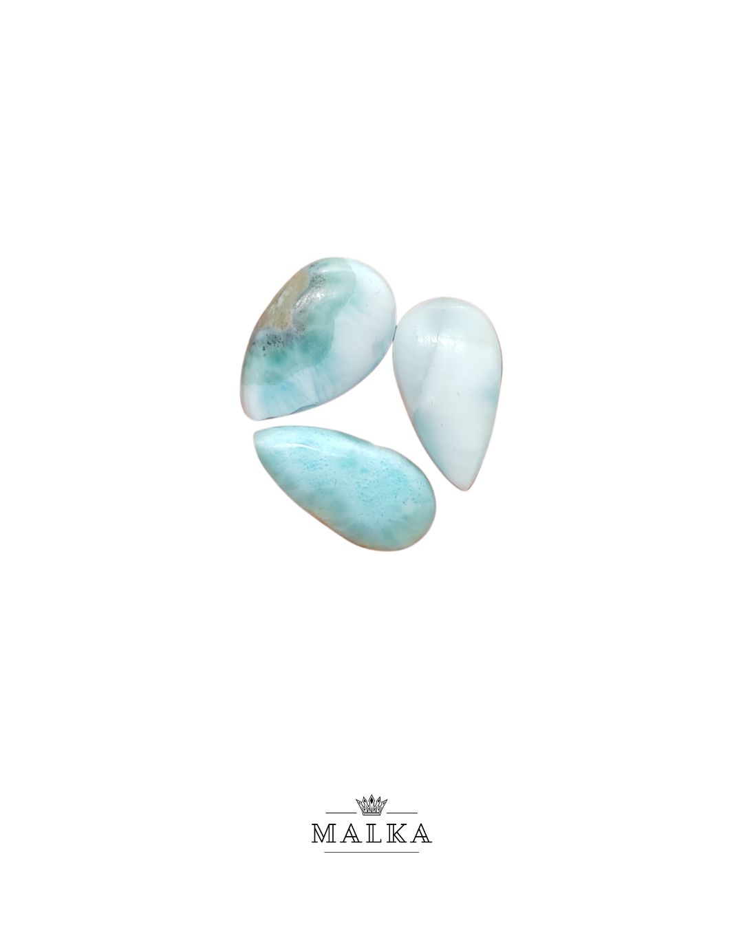Larimar Cabochon – Set of 3, Mixed Sizes (22-23mm)