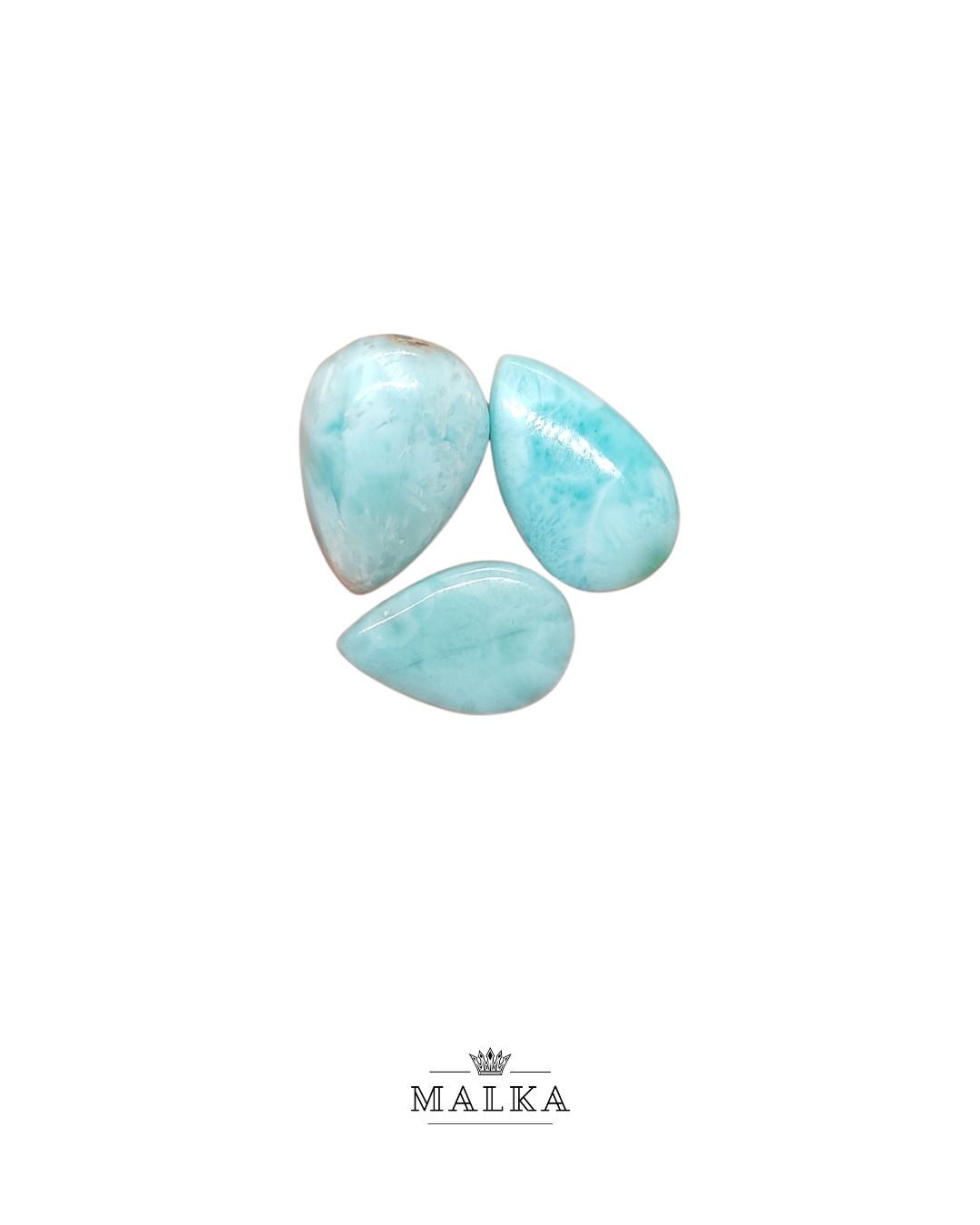 Larimar Cabochon – Set of 3, Mixed Sizes (19-21mm)