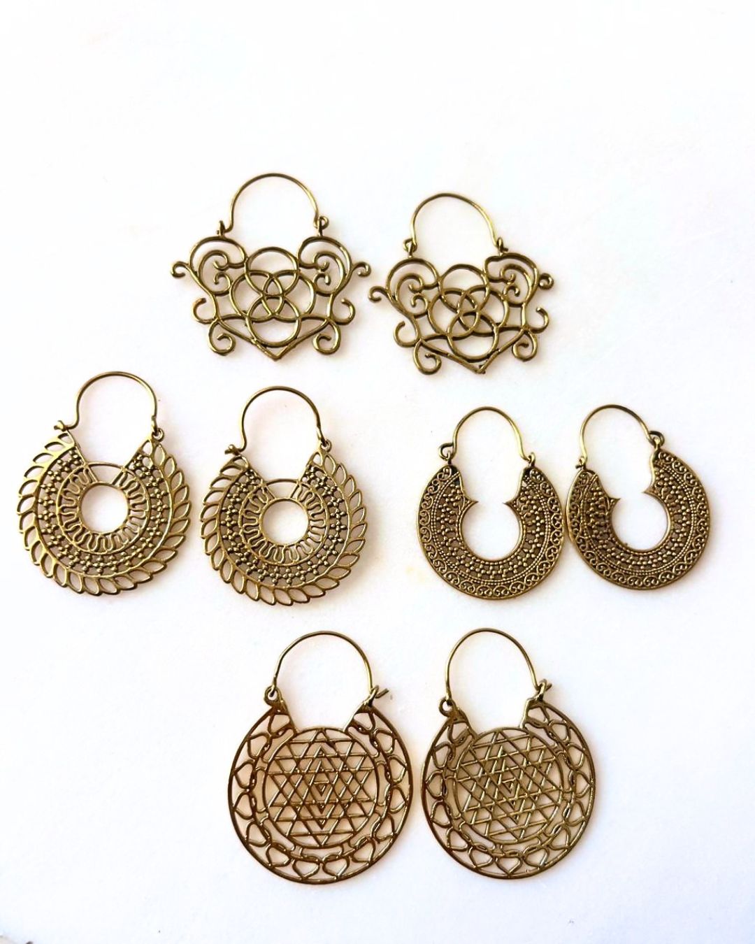 Mixed Brass Earrings Bundle - 4 Pairs