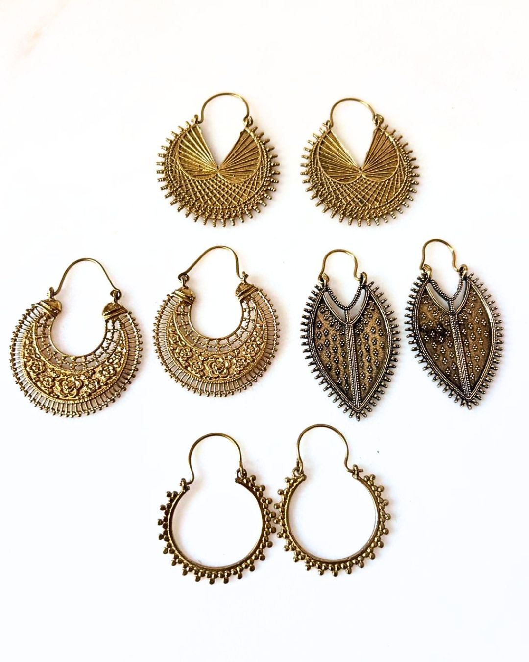 Mixed Brass Earrings Bundle - 4 Pairs