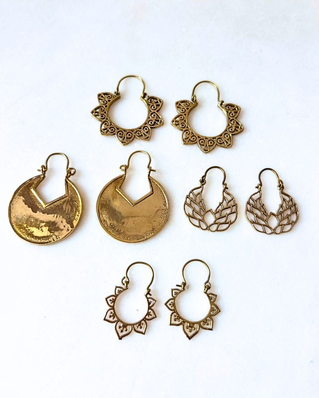 Mixed Brass Earrings Bundle - 4 Pairs