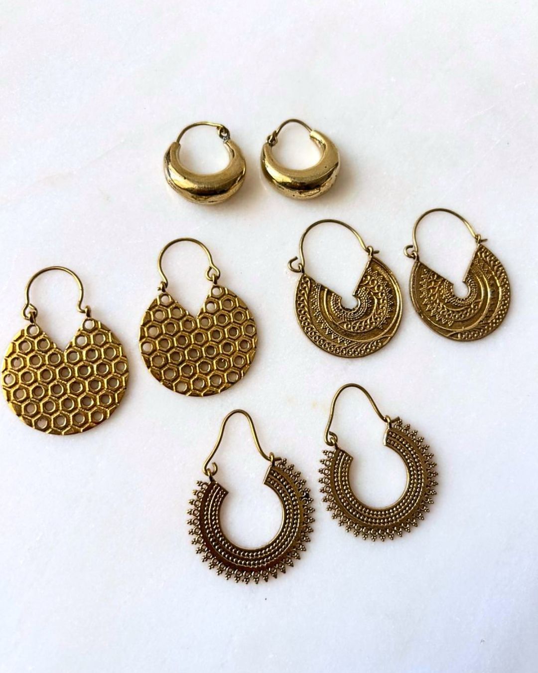Mixed Brass Earrings Bundle - 4 Pairs