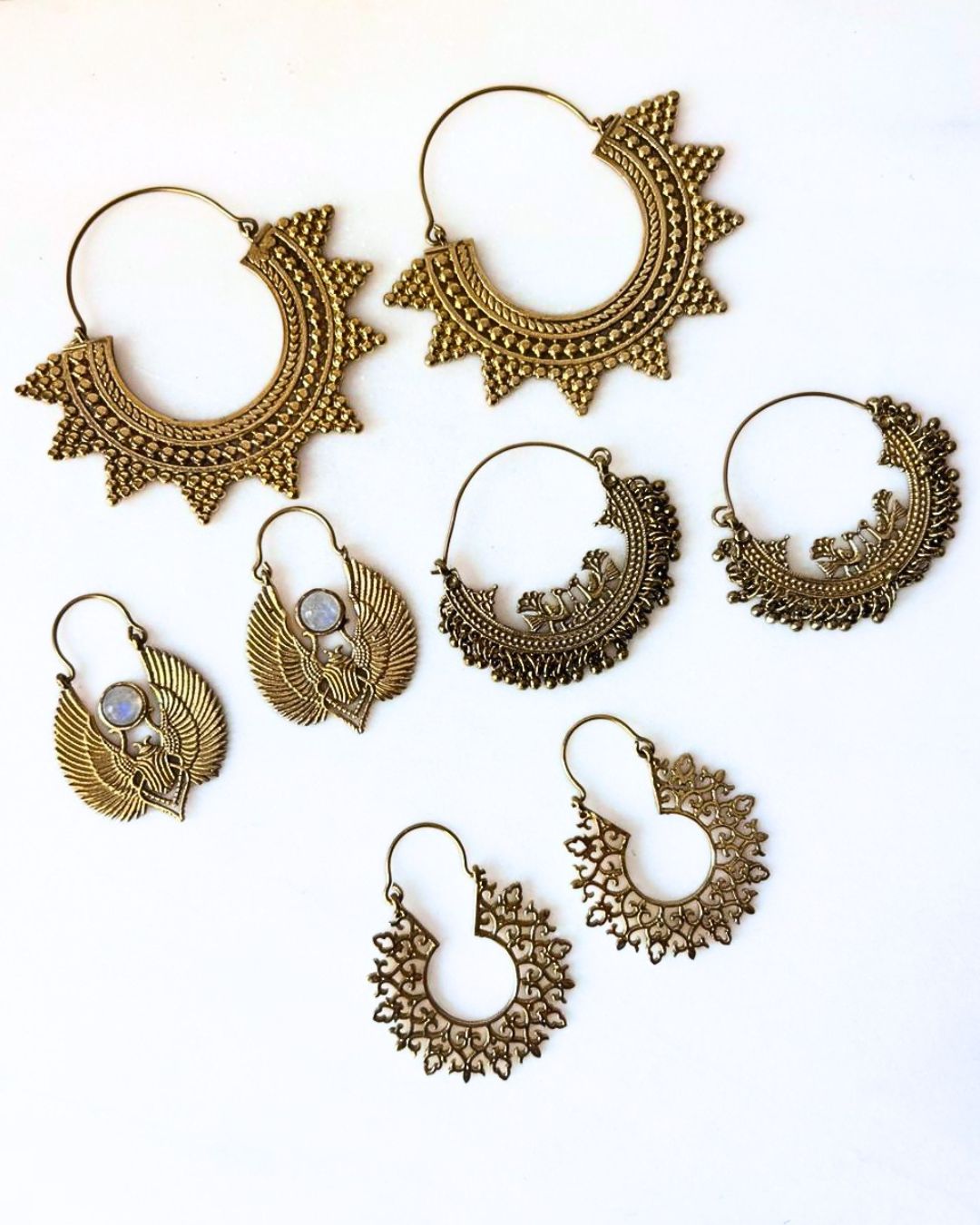 Mixed Brass Earrings Bundle - 4 Pairs